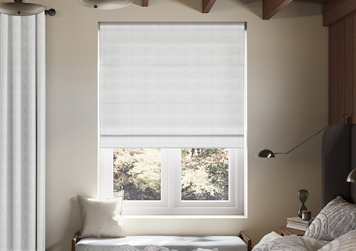 Shima Faux Silk, White - Twist&Fit Roman Blind - Image 3